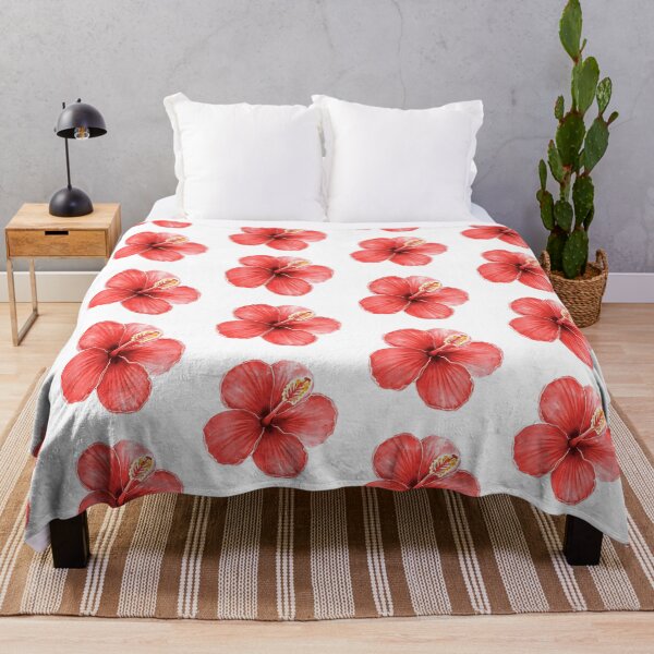 Item preview, Red hibiscus flower watercolor painting designed and sold by uunaa.