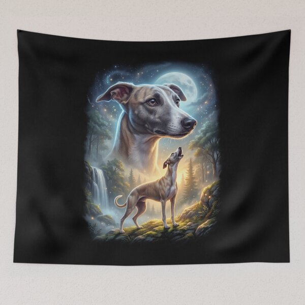 Item preview, Whippet Howling Moon Art Dog Lover designed and sold by DoodleTortle.