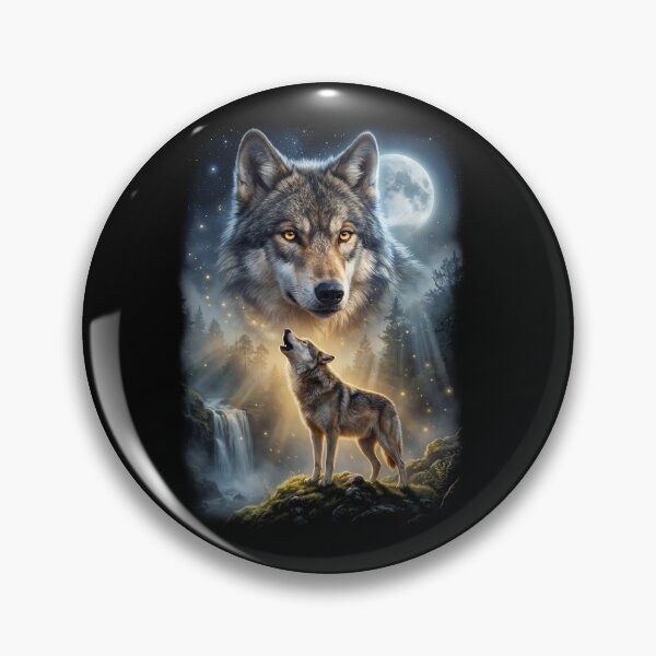 Item preview, Wolf Howling Moon Art Animal Lover designed and sold by DoodleTortle.