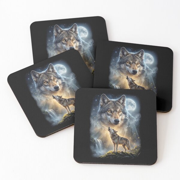 Item preview, Wolf Howling Moon Art Animal Lover designed and sold by DoodleTortle.