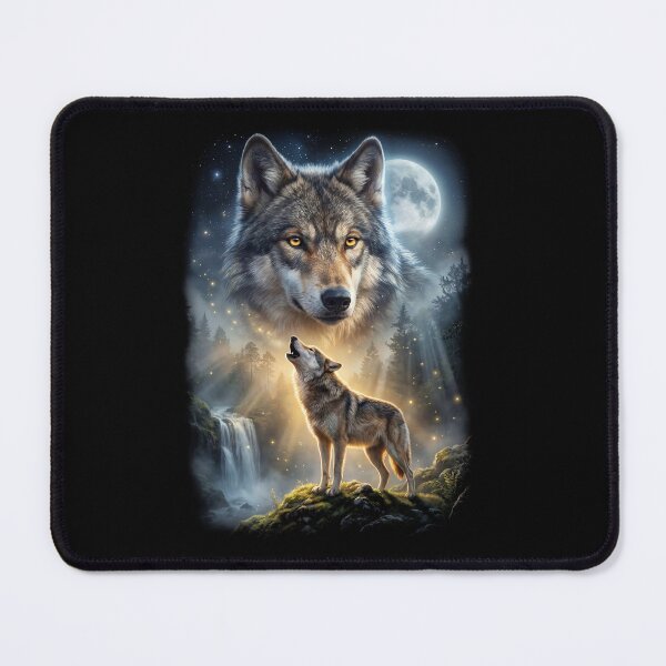 Item preview, Wolf Howling Moon Art Animal Lover designed and sold by DoodleTortle.
