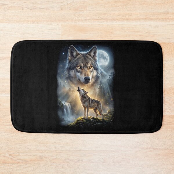 Item preview, Wolf Howling Moon Art Animal Lover designed and sold by DoodleTortle.