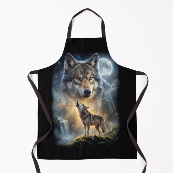 Item preview, Wolf Howling Moon Art Animal Lover designed and sold by DoodleTortle.