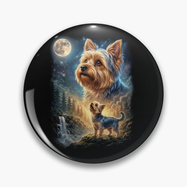 Item preview, Yorkshire Terrier Howling Moon Art Dog Lover designed and sold by DoodleTortle.