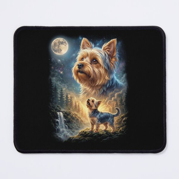 Item preview, Yorkshire Terrier Howling Moon Art Dog Lover designed and sold by DoodleTortle.