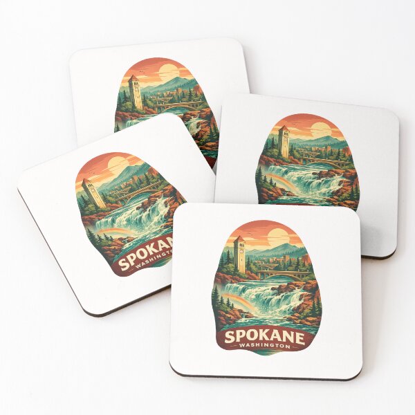 Item preview,  Spokane River Falls Clock Tower and Washington Inland Northwest designed and sold by Places On Earth.