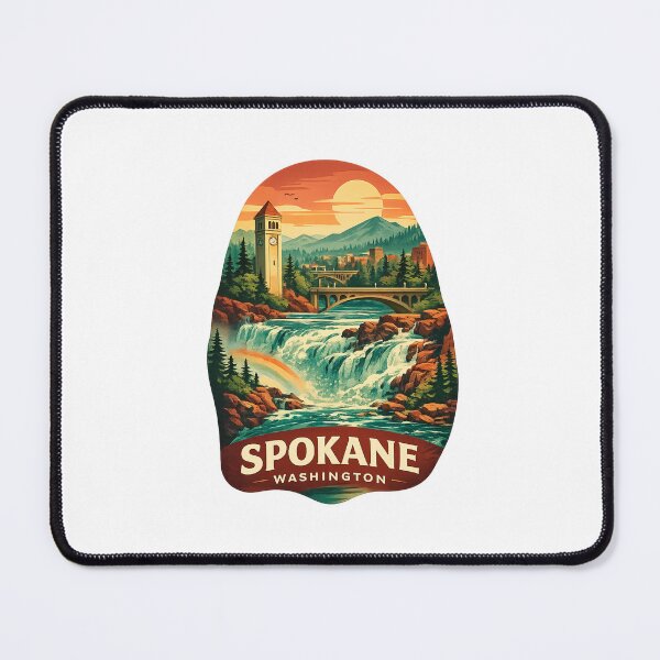 Item preview,  Spokane River Falls Clock Tower and Washington Inland Northwest designed and sold by Places On Earth.
