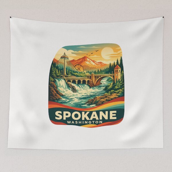 Item preview, Spokane Riverfront Park and Monroe Street Washington designed and sold by Places On Earth.