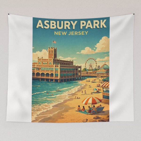 Item preview, Asbury Park Boardwalk Convention Hall and Jersey Shore New Jersey designed and sold by Places On Earth.