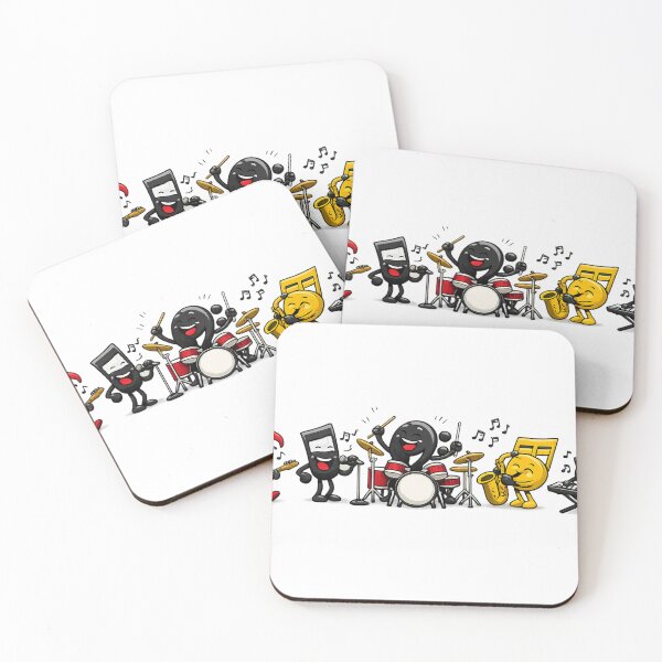 Item preview, Funny Music Notes Band - Cartoon Musicians Sheet Music with Instruments designed and sold by Gletschie.