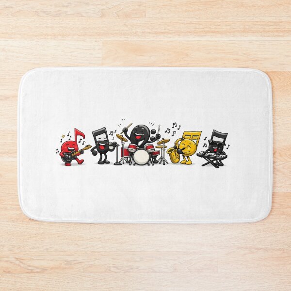 Item preview, Funny Music Notes Band - Cartoon Musicians Sheet Music with Instruments designed and sold by Gletschie.
