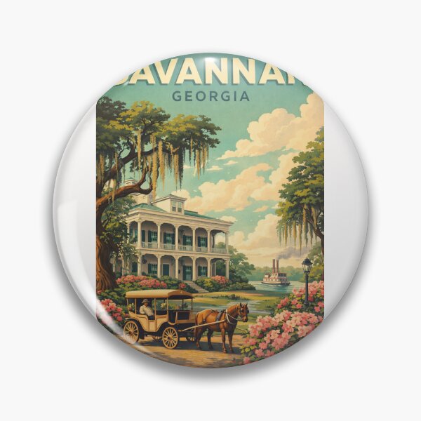 Item preview, Savannah River Street and Forsyth Park Georgia Lowcountry designed and sold by Places On Earth.