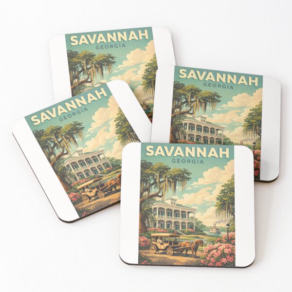 Item preview, Savannah River Street and Forsyth Park Georgia Lowcountry designed and sold by Places On Earth.