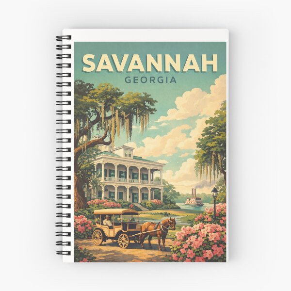 Item preview, Savannah River Street and Forsyth Park Georgia Lowcountry designed and sold by Places On Earth.
