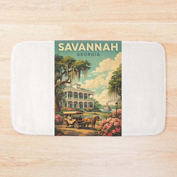 Item preview, Savannah River Street and Forsyth Park Georgia Lowcountry designed and sold by Places On Earth.