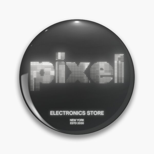 Item preview, Retro Pixel Electronics Store Logo Sticker - Futuristic NYC Tech Design designed and sold by lalit0767.