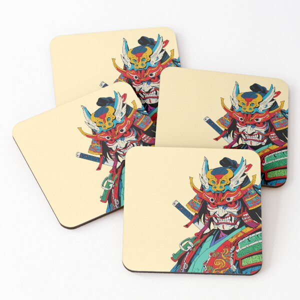 Item preview, Fierce Samurai with Colorful Kabuto Pop Art designed and sold by RamyGallery.