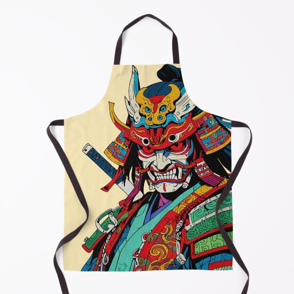 Item preview, Fierce Samurai with Colorful Kabuto Pop Art designed and sold by RamyGallery.