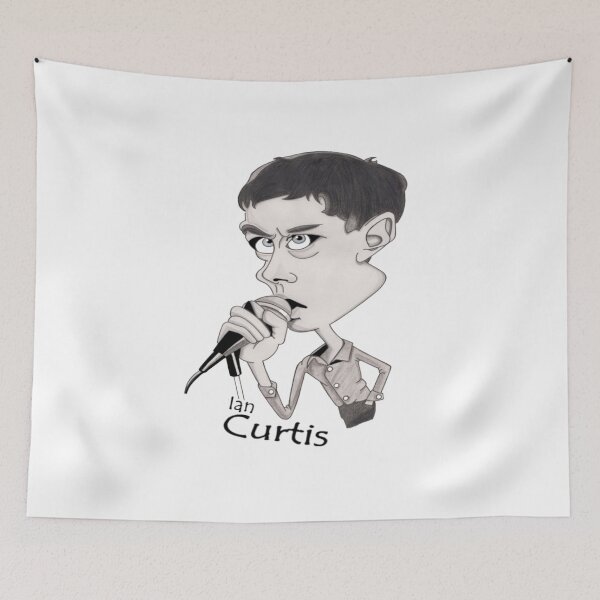 Item preview, Hand drawn Ian Curtis caricature print designed and sold by CaricaturesTom.