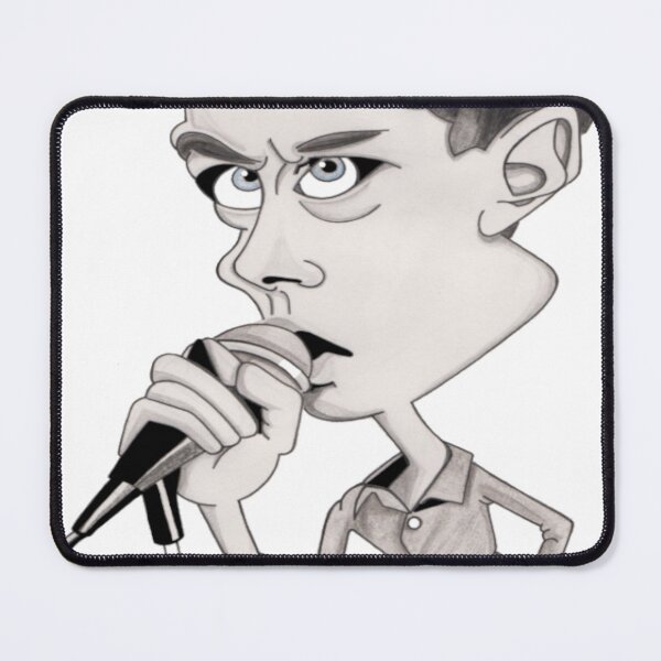 Item preview, Hand drawn Ian Curtis caricature print designed and sold by CaricaturesTom.