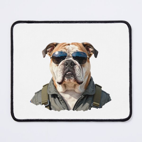 Item preview, Bulldog Fighter Pilot with Aviator Sunglasses | Cool Military Bulldog Dog Art designed and sold by Fur Honcho.