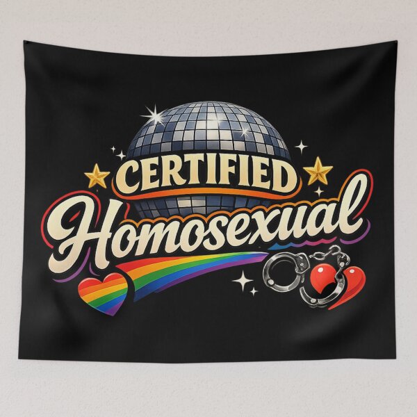 Item preview, Certified Homosexual Pride Disco Retro Rainbow Design designed and sold by DesignAnother.