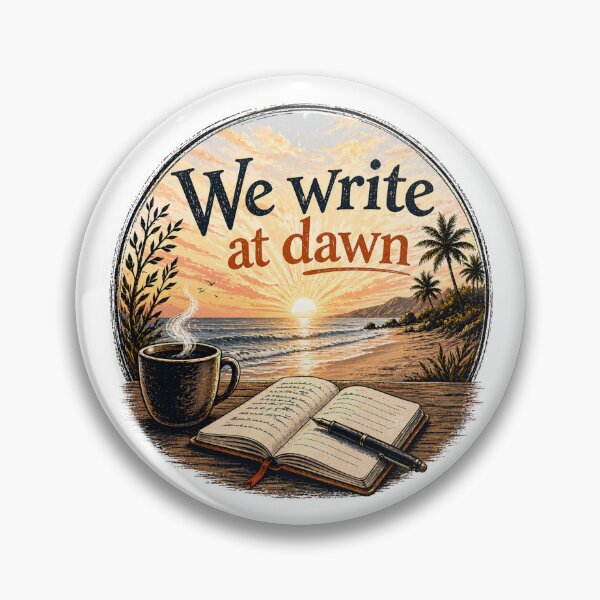 Item preview, We Write at Dawn - Beach designed and sold by WaywardWillowCo.