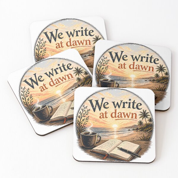 Item preview, We Write at Dawn - Beach designed and sold by WaywardWillowCo.