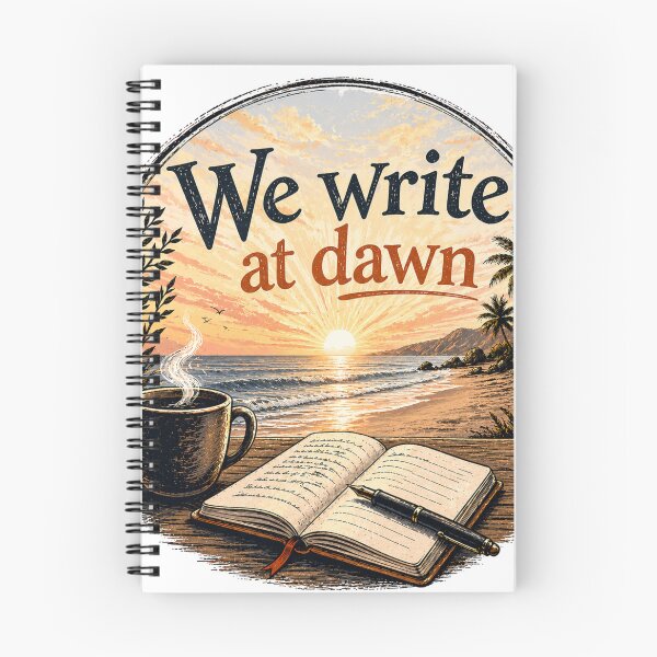 Item preview, We Write at Dawn - Beach designed and sold by WaywardWillowCo.