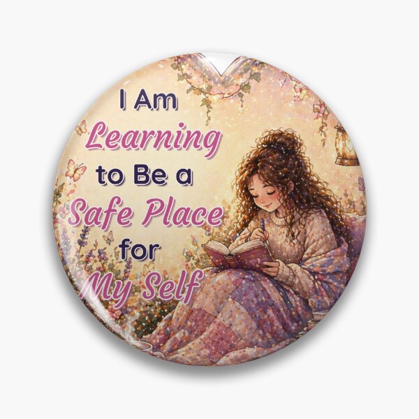Item preview, I Am Learning to Be a Safe Place for Myself | Self Love Quote | Cozy Book Girl Aesthetic | Mental Health & Healing Art designed and sold by PromptCoreNexus.