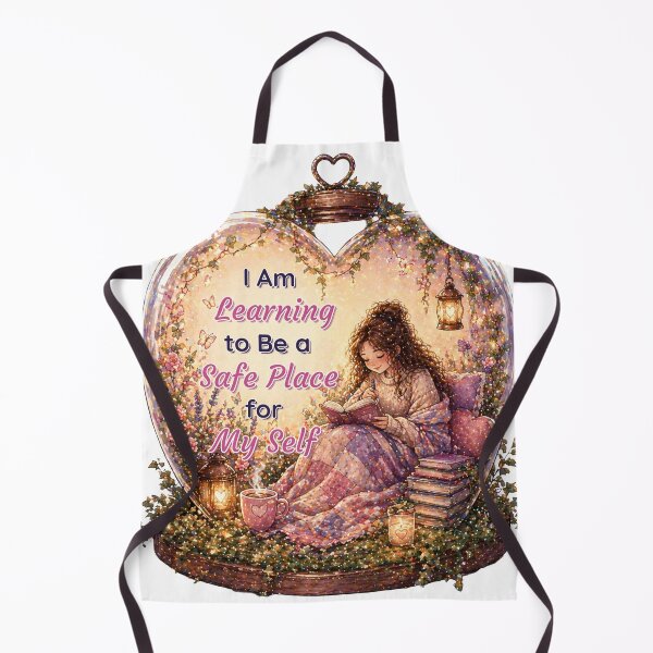 Item preview, I Am Learning to Be a Safe Place for Myself | Self Love Quote | Cozy Book Girl Aesthetic | Mental Health & Healing Art designed and sold by PromptCoreNexus.