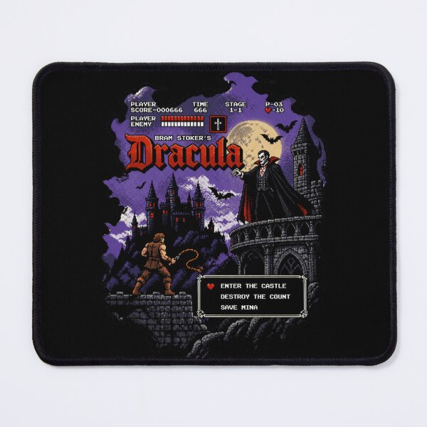 Item preview, Retro Dracula 8-Bit Shirt – Gothic Vampire Pixel Art – Bram Stoker Inspired Horror Game Tee designed and sold by ThreadTheory976.