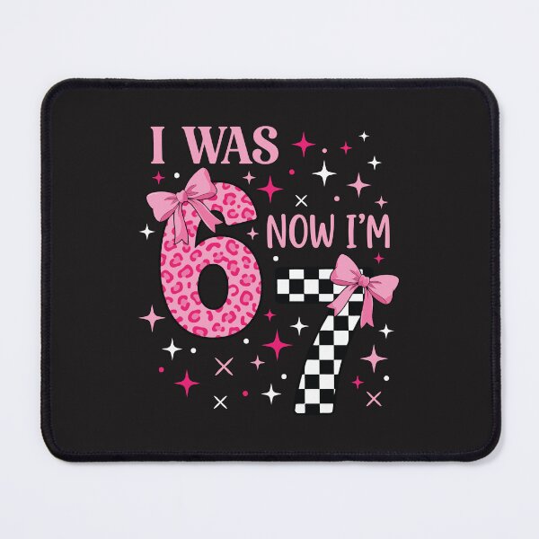 Item preview, I Was 6 Now Im 7 Birthday Girl Coquette Bow Cute 7th Birthday Pink Aesthetic designed and sold by kiralynstration.