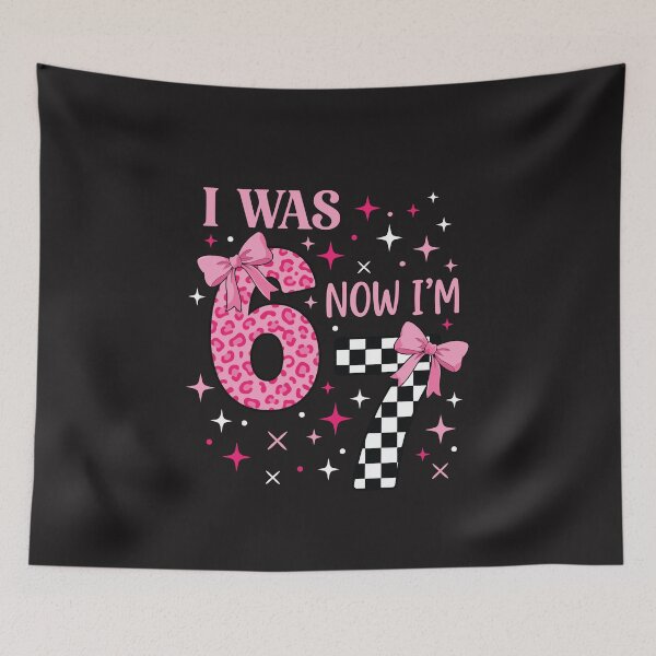 Item preview, I Was 6 Now Im 7 Birthday Girl Coquette Bow Cute 7th Birthday Pink Aesthetic   designed and sold by kiralynstration.
