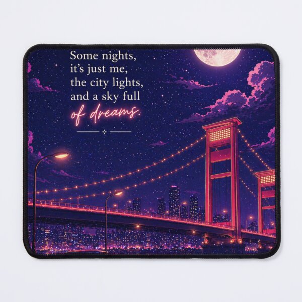 Item preview, Some Nights It’s Just Me Aesthetic Quote Art | City Lights & Moon Illustration | Lonely Night Vibes designed and sold by NA-art725.