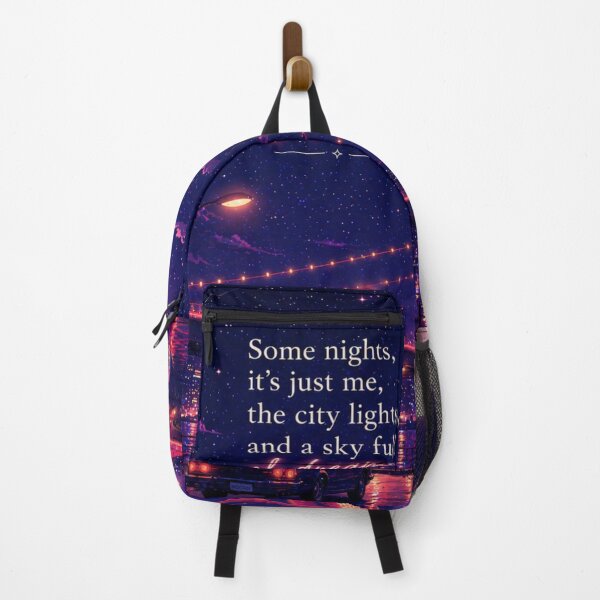 Item preview, Some Nights It’s Just Me Aesthetic Quote Art | City Lights & Moon Illustration | Lonely Night Vibes designed and sold by NA-art725.