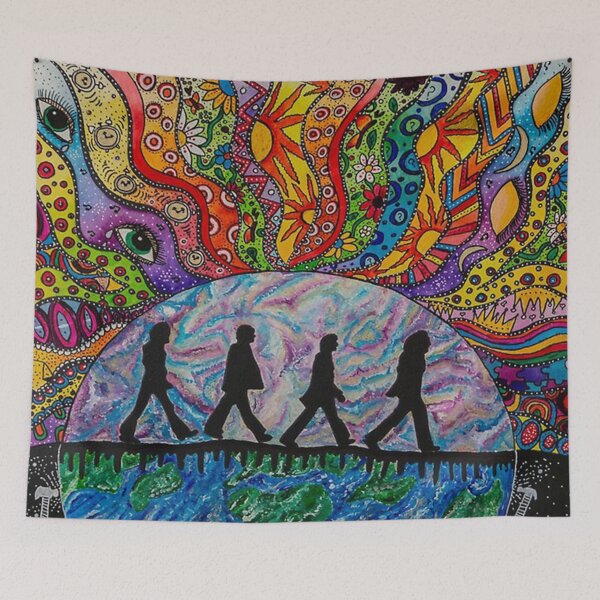 Item preview, Poster Abbey Road inspired psychedelic painting designed and sold by ColemanOlmos.