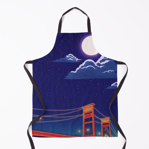 Item preview, Aesthetic Night City Bridge Illustration | Moonlight Skyline Art | Dreamy Urban Landscape designed and sold by NA-art725.