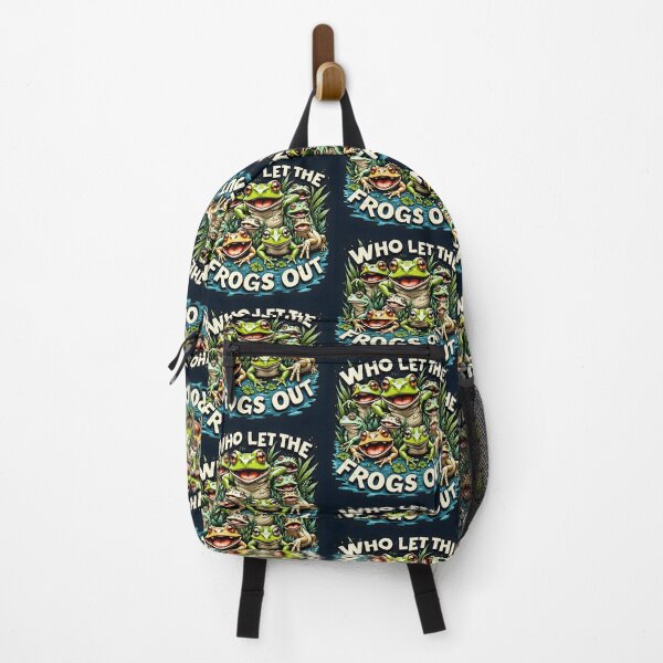 Item preview, Who Let the Frogs Out? Funny Frog Graphic designed and sold by Huskyyy Designs.