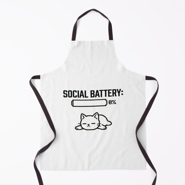 Item preview, Social Battery 0% - Cute Exhausted Cat Gamer Sticker designed and sold by designerr23 ⭐⭐⭐⭐⭐.