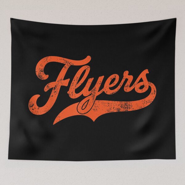 Item preview, Flyers Retro Vintage Distressed Typography Sports Fan Orange Script Athletic Style designed and sold by StuZabine.