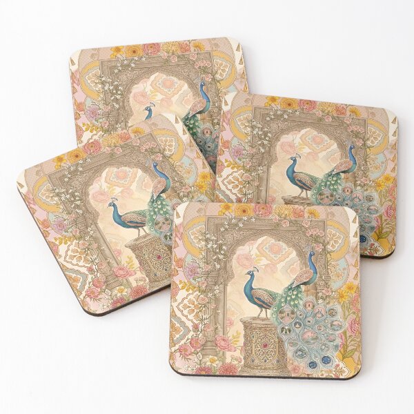 Item preview, Royal Rajput Garden with Peacocks and Florals designed and sold by RajRang.