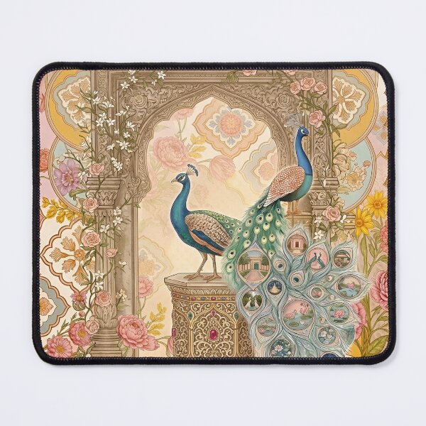 Item preview, Royal Rajput Garden with Peacocks and Florals designed and sold by RajRang.