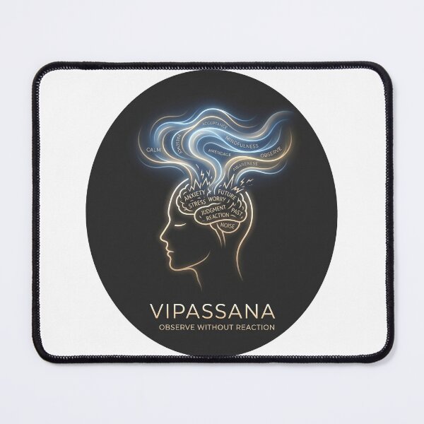Item preview, Vipassana – Observe Without Reaction | Mindfulness Meditation Design designed and sold by ArtsyExplorer.