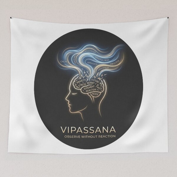 Item preview, Vipassana – Observe Without Reaction | Mindfulness Meditation Design designed and sold by ArtsyExplorer.