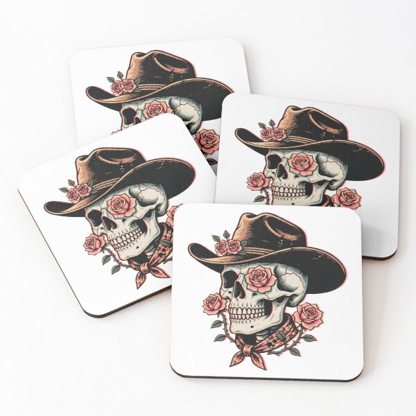Item preview, Wild West Skeleton with Roses – Retro Cowboy Skull Shirt designed and sold by JAMESAMORN.