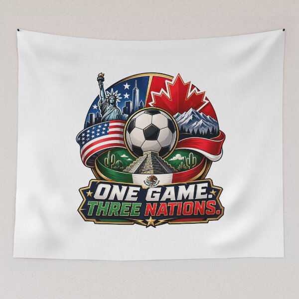 Item preview, One Game Three Nations 2026 Soccer Design designed and sold by Puraenergia Stickers.
