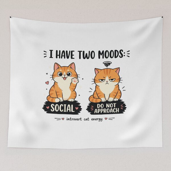 Item preview, I Have Two Moods Funny Cat Meme Relatable Humor Cat Lover Sarcastic Mood designed and sold by kiralynstration.