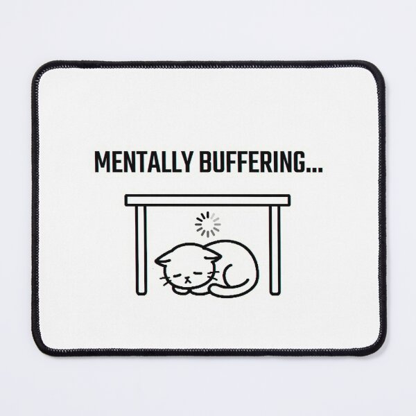 Item preview, Mentally Buffering... - Relatable Cat Under Desk Sticker designed and sold by designerr23 ⭐⭐⭐⭐⭐.