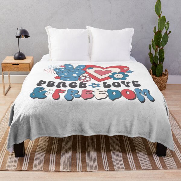 Item preview, Peace Love Freedom Retro 4th Of July Groovy Patriotic designed and sold by krystalRomanart.